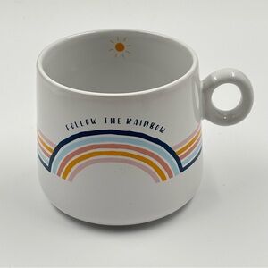 NWT Mainstays Follow the Rainbow Stackable Ceramic Mug Striped